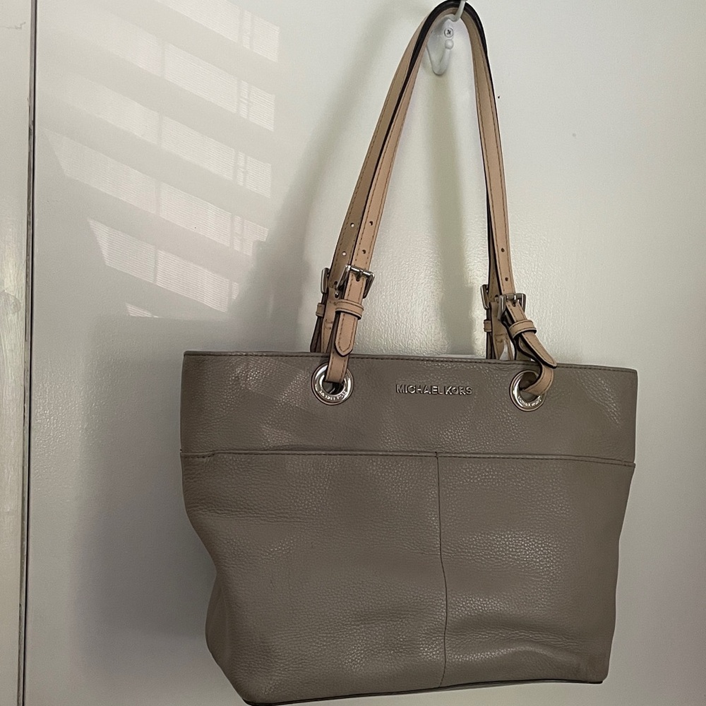 Michael Kors Gray Pebble Leather Tote Bag